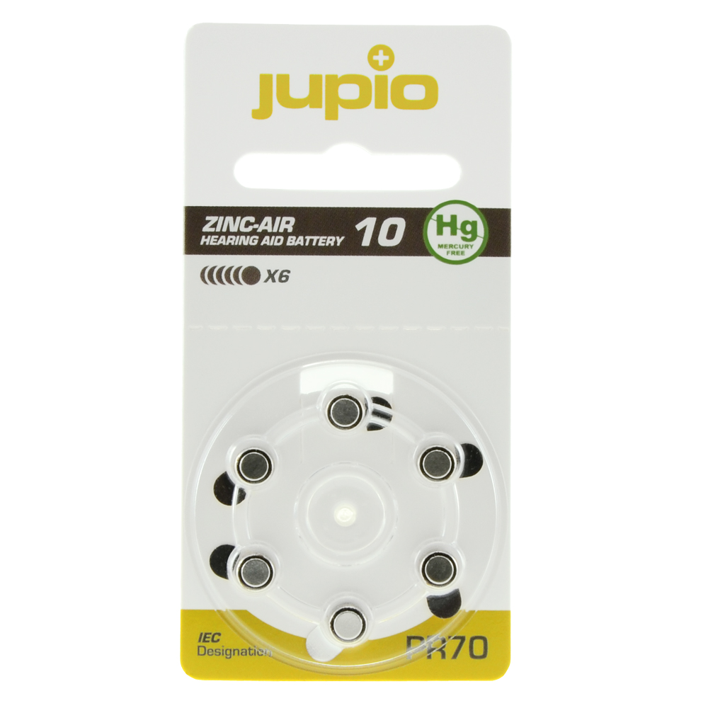 Hearing Aid 10 Zinc Air Yellow PR70 6 pcs