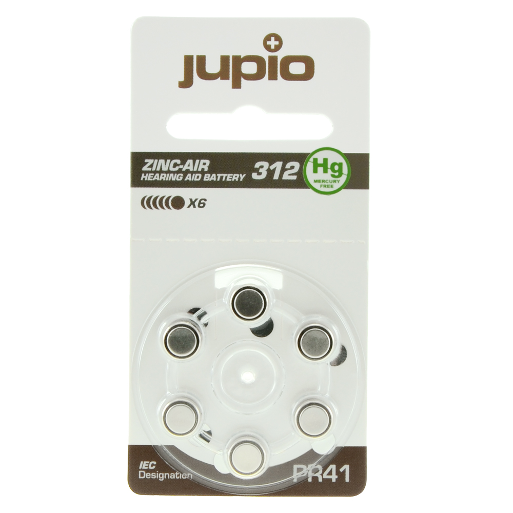 Hearing Aid 312 Zinc Air Brown PR41 6 pcs