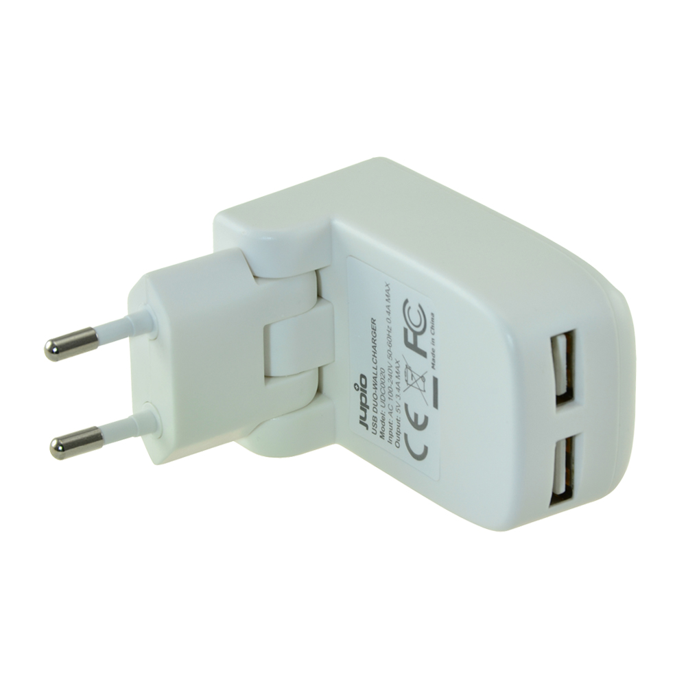 Jupio Dual USB Wallcharger Foldable 17W