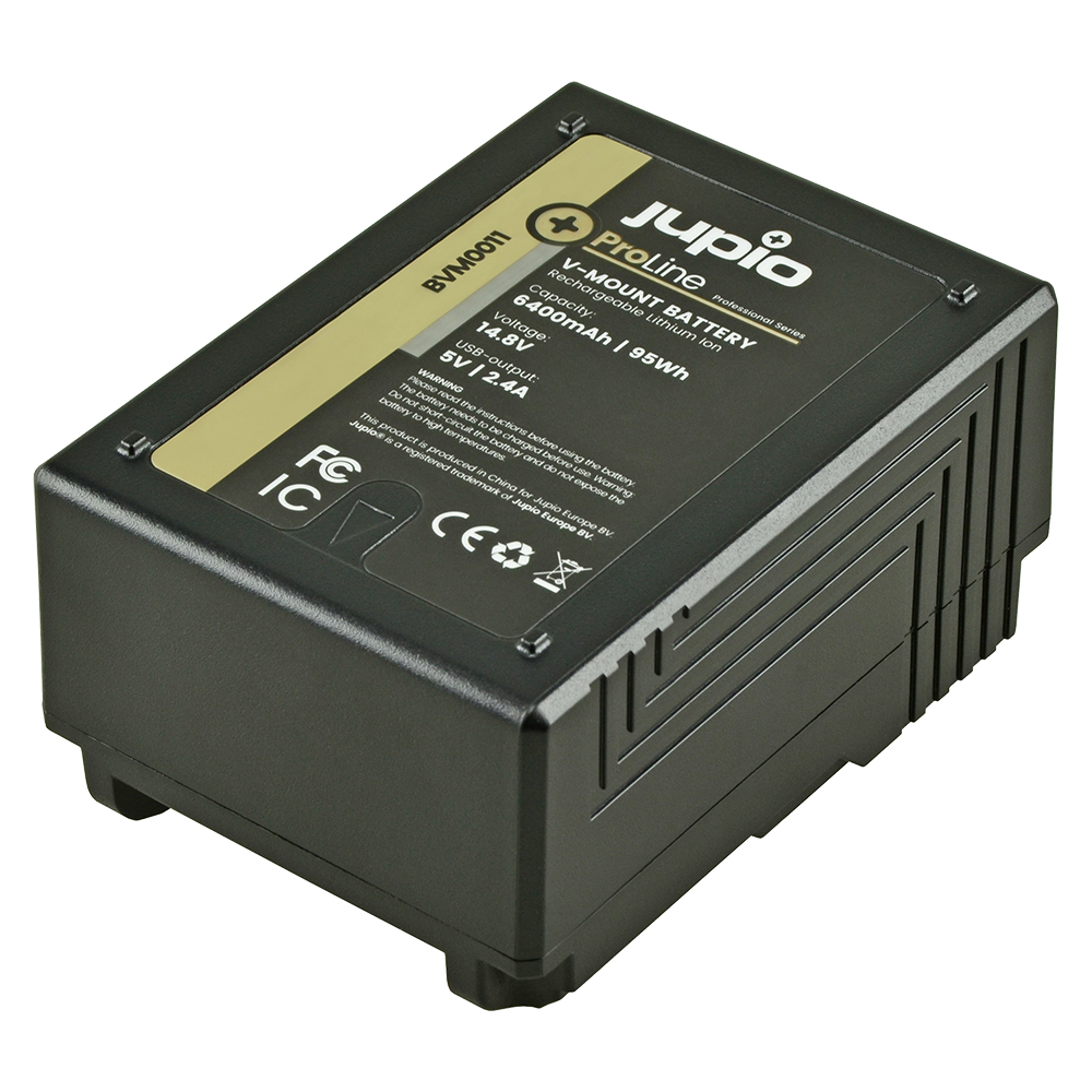 V-Mount battery (RED Raven/Dragon/...) 14.8v 6400mAh (95Wh) - LED Indicator, D-Tap and USB 5v DC Output