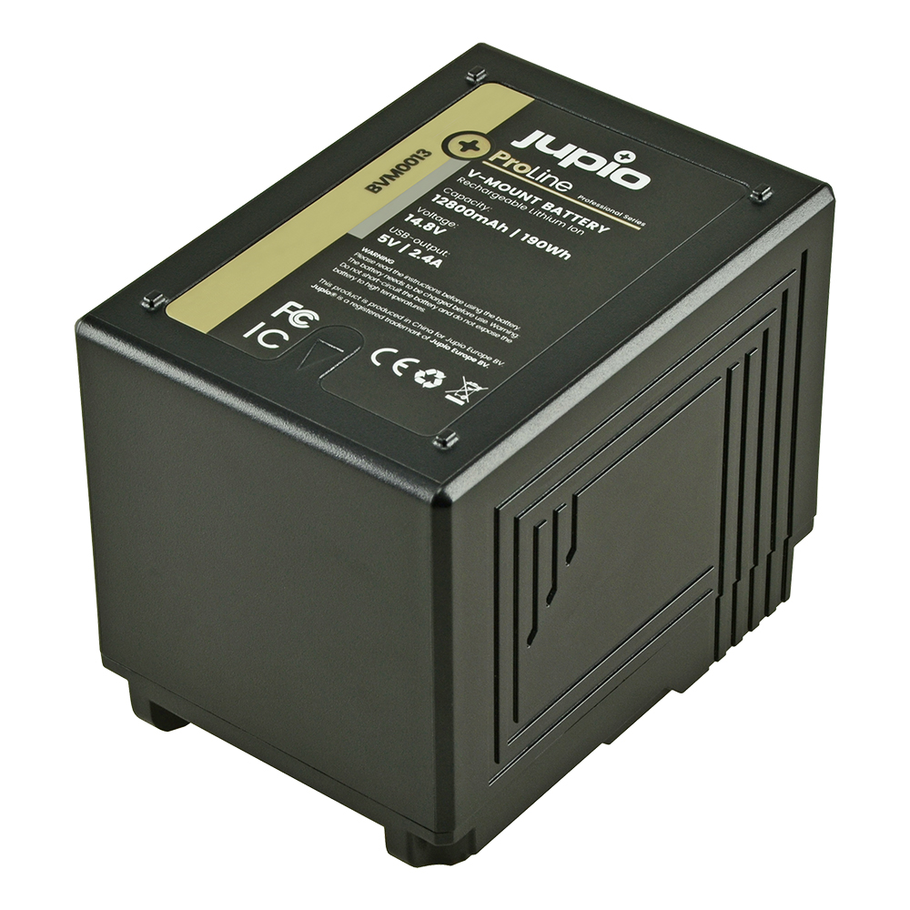 V-Mount battery (RED Raven/Dragon/...) 14.8v 12800mAh (190Wh) - LED Indicator, D-Tap and USB 5v DC Output