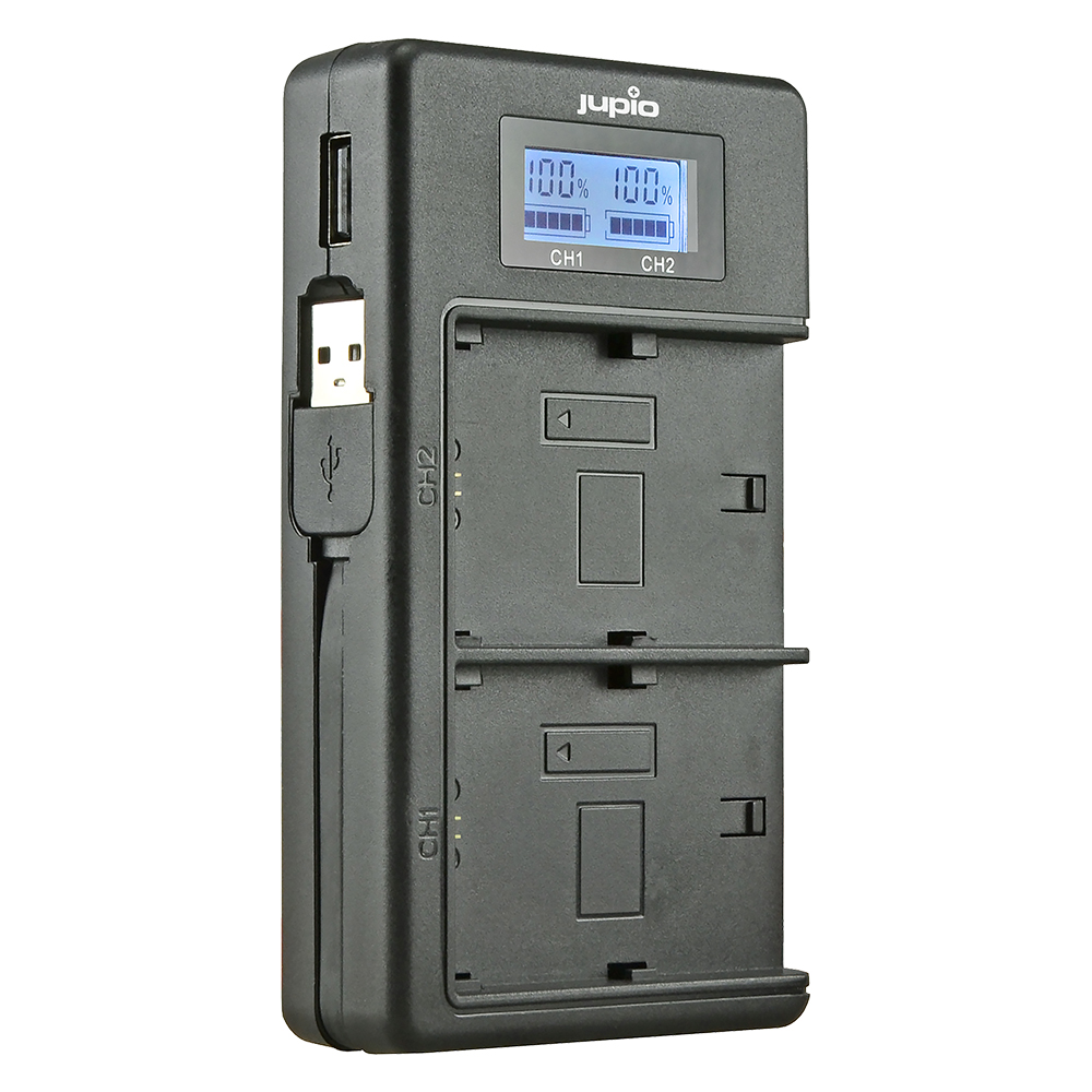 Jupio USB Dedicated Duo Charger LCD for Panasonic DMW-BLF19E