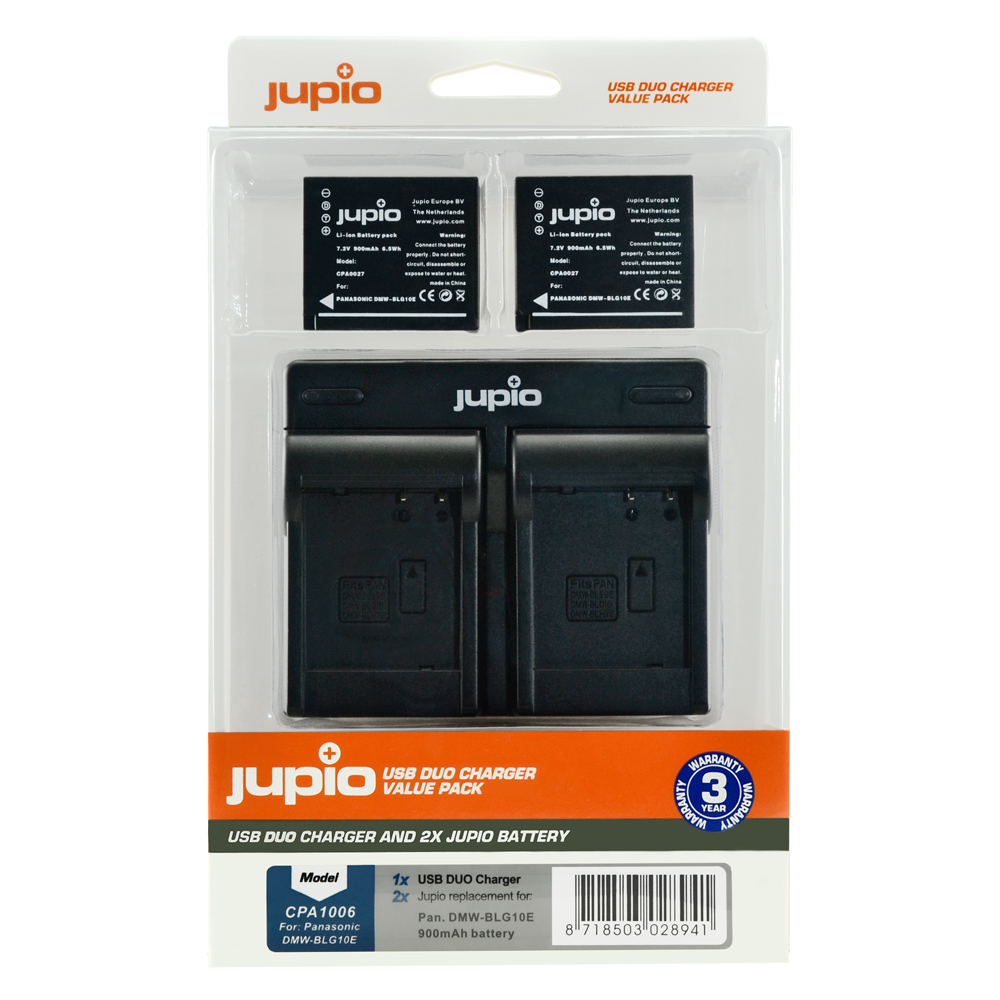 Jupio Value Pack: 2x Battery DMW-BLG10 + USB Dual Charger